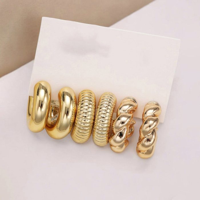Gold Plated Gold Toned Half Hoop Earrings Combo of 3 For Women - VAIRAVI