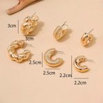 Gold Plated Gold Toned Half Hoop Earrings Combo of 3 For Women - VAIRAVI