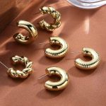 Gold Plated Gold Toned Half Hoop Earrings Combo of 3 For Women - VAIRAVI