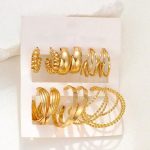 Gold Plated Contemporary Pack of 6 Hoop Earrings Combo For Women - VAIRAVI