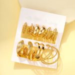 Gold Plated Contemporary Pack of 6 Hoop Earrings Combo For Women - VAIRAVI