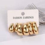 Gold Plated Contemporary Pack of 3 Hoop Earrings Combo For Women - VAIRAVI