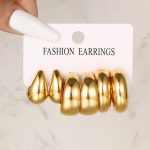 Gold Plated Contemporary Pack of 3 Hoop Earrings Combo For Women - VAIRAVI