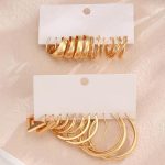 Gold Plated Contemporary Pack of 12 Hoop Earrings Combo For Women - VAIRAVI