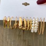 Gold Plated Contemporary Pack of 12 Hoop Earrings Combo For Women - VAIRAVI