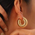 Gold Plated Half Hoop Pair Of 3 Earrings - VAIRAVI