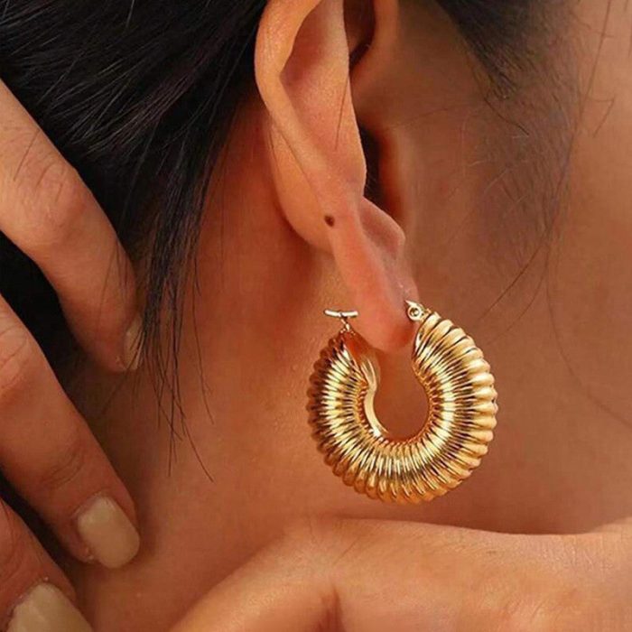 Gold Plated Half Hoop Pair Of 3 Earrings - VAIRAVI