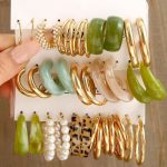 Gold Plated Set Of 15 Pairs Of Hoop And Pearl Earrings For Women - VAIRAVI