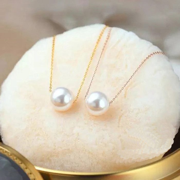White Gold & Silver Plated Pearl Studded Necklace For Women - VAIRAVI