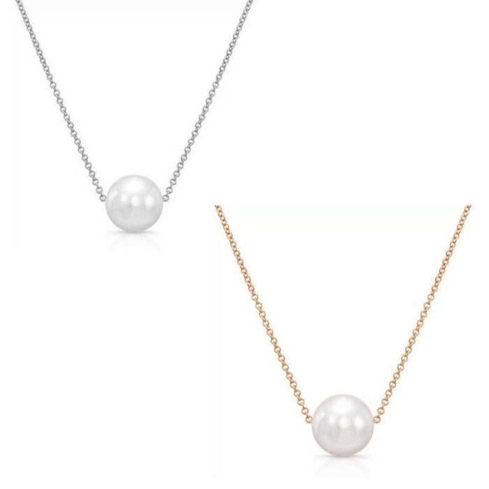 White Gold & Silver Plated Pearl Studded Necklace For Women - VAIRAVI