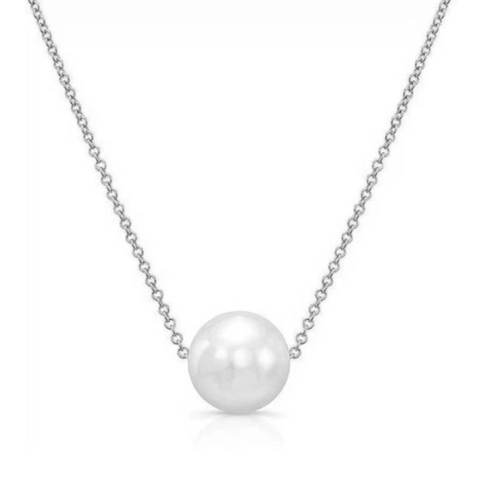White Gold & Silver Plated Pearl Studded Necklace For Women - VAIRAVI