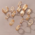 Rose Gold Plated Heart Inspired Stackable Rings Set of 14 - VAIRAVI