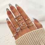 Gold Plated Contemporary Stackable Rings Set of 10 For Women - VAIRAVI