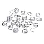 Silver Plated Contemporary Stackable Rings Set of 22 For Women - VAIRAVI