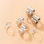 Set of 6 Silver-Plated Adjustable Finger Ring For Women - VAIRAVI