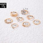 Women Set of 8 Gold Plated Adjustable Mom Floral Finger Ring - VAIRAVI