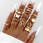 Gold Plated Stone Studded Finger Ring (Set Of 24) - VAIRAVI