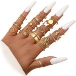 Gold Plated Stone Studded Finger Ring (Set Of 24) - VAIRAVI