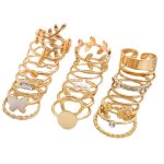 Gold Plated Stone Studded Finger Ring (Set Of 24) - VAIRAVI