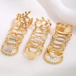 Gold Plated Stone Studded Finger Ring (Set Of 24) - VAIRAVI