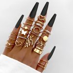 Gold Plated Stone Studded Finger Ring (Set Of 24) - VAIRAVI