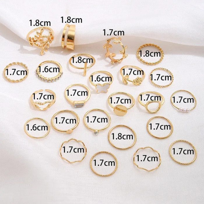 Gold Plated Stone Studded Finger Ring (Set Of 24) - VAIRAVI