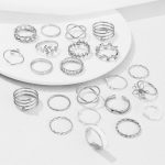Silver Plated Stackable Rings (Pack of 22) - VAIRAVI