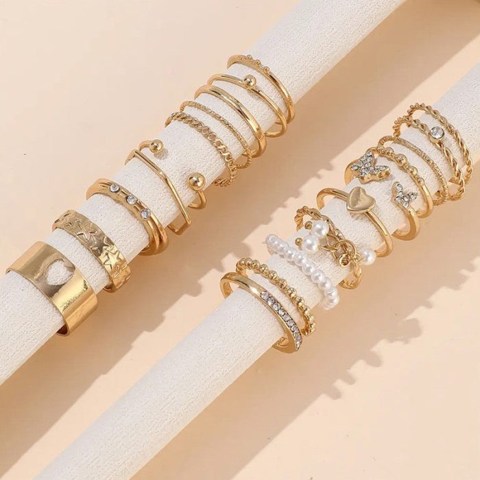 Gold Plated Stackable Rings (Pack of 21) - VAIRAVI