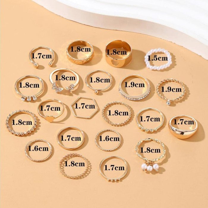 Gold Plated Stackable Rings (Pack of 21) - VAIRAVI