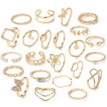 Gold Plated Stackable Rings (Pack of 23) - VAIRAVI