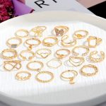 Gold Plated Stackable Rings Pack of 23 For Women - VAIRAVI