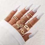 Gold Plated Stackable Rings (Pack of 10) - VAIRAVI