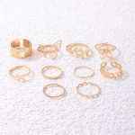 Gold Plated Stackable Rings (Pack of 10) - VAIRAVI