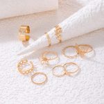 Gold Plated Stackable Rings (Pack of 10) - VAIRAVI
