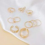 Gold Plated Stackable Rings (Pack of 10) - VAIRAVI