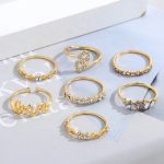 Gold Plated Stackable Rings (Pack of 7) - VAIRAVI