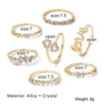 Gold Plated Stackable Rings Pack of 7 For Women - VAIRAVI