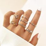 Gold Plated Stackable Rings (Pack of 7) - VAIRAVI