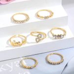 Gold Plated Stackable Rings Pack of 7 For Women - VAIRAVI