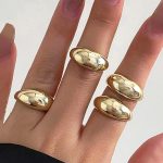 Trending Gold Plated Set of 4 Stackable Finger Rings - VAIRAVI