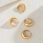 Trending Gold Plated Set of 4 Stackable Finger Rings - VAIRAVI