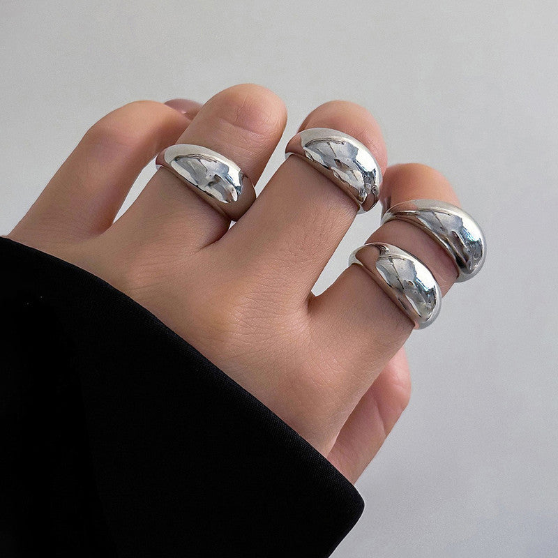 Trending Silver Plated Set of 4 Stackable Finger Rings - VAIRAVI Trending Silver Plated Set of 4 Stackable Finger Rings - VAIRAVI