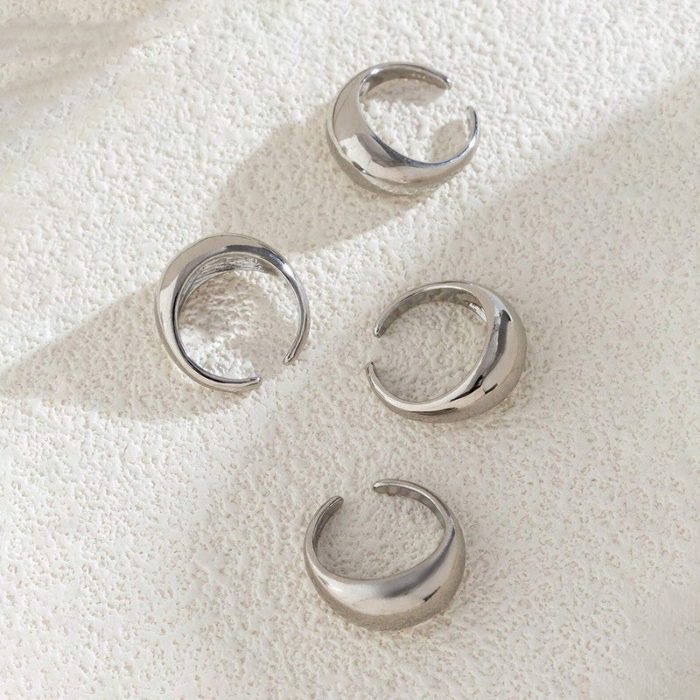 Trending Silver Plated Set of 4 Stackable Finger Rings - VAIRAVI