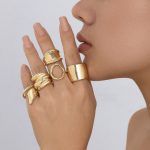 Trending Gold Plated Set of 5 Stackable Finger Rings - VAIRAVI