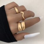 Trending Gold Plated Set of 3 Stackable Finger Rings - VAIRAVI