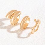 Trending Gold Plated Set of 3 Stackable Finger Rings - VAIRAVI