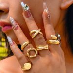 Trending Gold Plated Set of 6 Stackable Finger Rings - VAIRAVI