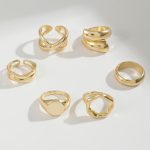 Trending Gold Plated Set of 6 Stackable Finger Rings - VAIRAVI