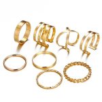 Limited Edition Gold Plated Tantalizing Rings Set of 9 Mixed Sizes For Women - VAIRAVI