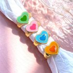 Gold Plated Multicolour Heart Shaped Rings Combo Set of 4 For Women - VAIRAVI